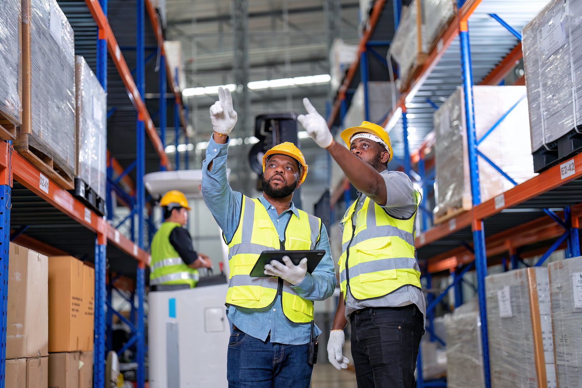 Group of worker working in warehouse